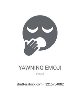 Yawning emoji icon. Trendy Yawning emoji logo concept on white background from Emoji collection. Suitable for use on web apps, mobile apps and print media.