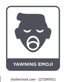 yawning emoji icon vector on white background, yawning emoji trendy filled icons from Emoji collection, yawning emoji simple element illustration