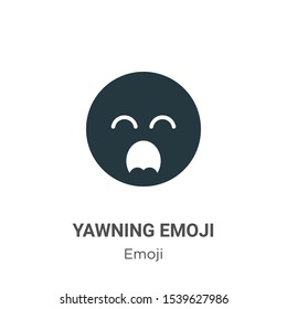 Yawning emoji vector icon on white background. Flat vector yawning emoji icon symbol sign from modern emoji collection for mobile concept and web apps design.