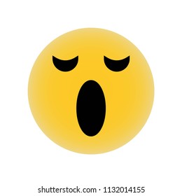 Yawning emoticon face in rounded square with open oval mouth and closed small eyes icon vector icon. Simple element illustration. Yawning emoticon face in rounded square with open oval mouth and