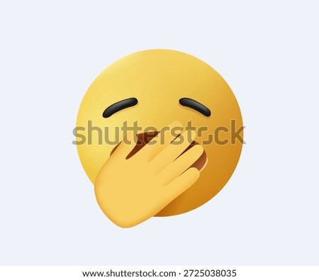 Yawning Face Emoji 3D vector illustration. Yawning and lazy, waking up for lazy, sleepy or nap. Yawn face emoticon icon for chat reaction