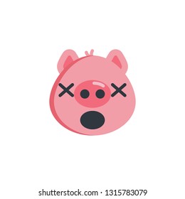 Yawning face emoji flat icon, vector sign, colorful pictogram isolated on white. Sleeping piggy face emoticon symbol, logo illustration. Flat style design