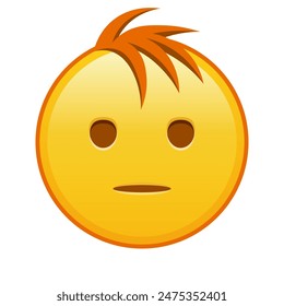 Yawning face Large size of yellow emoji smile with hair