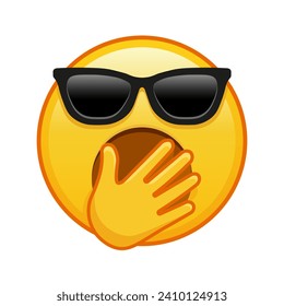 Yawning face with sunglasses Large size of yellow emoji smile