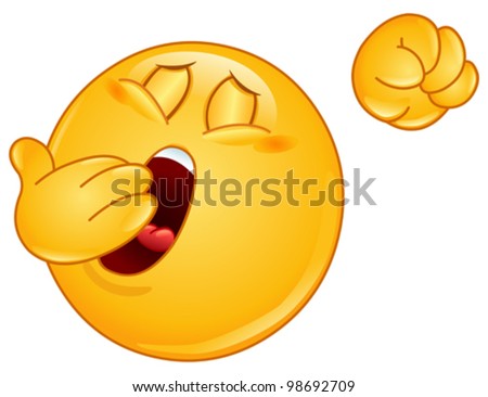 Yawning and stretching emoticon