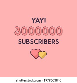 Yay 300000 Abonnenten feiern, Grußkarte für 3m Sozialabonnenten.