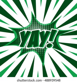 Yay template colorful speech bubbles and explosions in pop art style. Elements of design comic books.Vector illustration