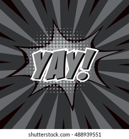 Yay template colorful speech bubbles and explosions in pop art style. Elements of design comic books.Vector illustration