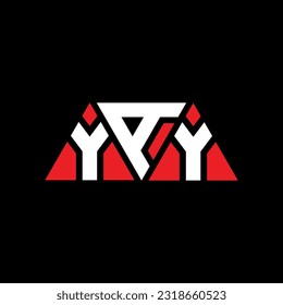 YAY triangle letter logo design with triangle shape. YAY triangle logo design monogram. YAY triangle vector logo template with red color. YAY triangular Simple, Elegant, and Luxurious Logo