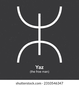 Yaz (símbolo del hombre libre) - Símbolo bereber, símbolo amazigh, significado de símbolos bereberes amazigh norafricanos, vector