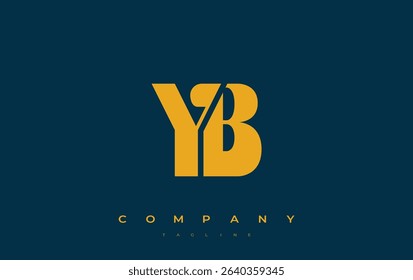 YB Abstract Geometric Logo Design. Modern and elegant logo design with simplistic typography elements, showcasing branding excellence.
