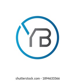 YB Abstract Modern Letter Logo Design vector Illustration