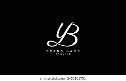 YB, BY, Abstract initial monogram letter alphabet logo design