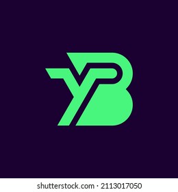 YB BY Logo. der Buchstabe Y und B perfekt in ein neues, modernes und originales Logo kombiniert