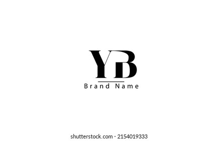 YB BY Y B abstract vector logo monogram template