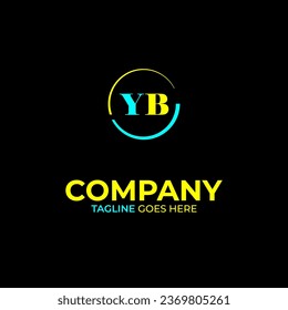 YB creative modern letters logo design template