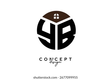 YB Creative Real Estate Monogram Logo Design in Kreisform