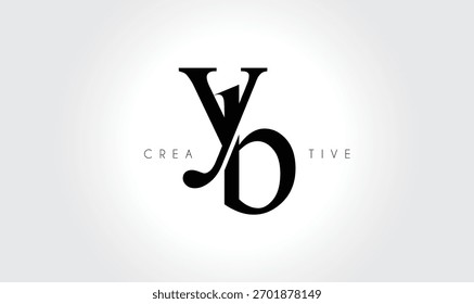 YB  Elegant Serif Monogram Logo – Luxury Lowercase Typographic Lettermark for Modern Branding