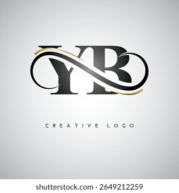 YB Infinity Monogram Logo – Elegant Modern Letter mark Design with Luxury Loop and Stylish Branding Symbol
