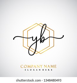 YB Initial Handwriting logo template vector