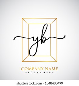 YB Initial Handwriting logo template vector