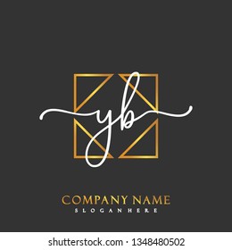 YB Initial Handwriting logo template vector