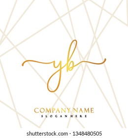 YB Initial Handwriting logo template vector