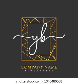 YB Initial Handwriting logo template vector