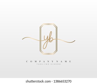 YB initial handwriting logo template vector