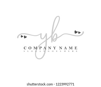 YB Initial handwriting logo vector