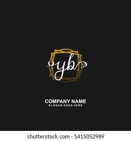 YB Initial handwriting logo vector