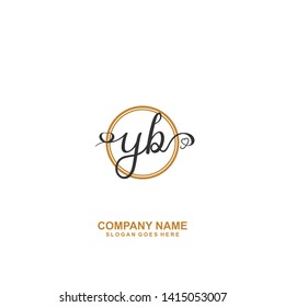 YB Initial handwriting logo vector