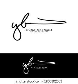 YB Initial letter handwriting and signature logo.