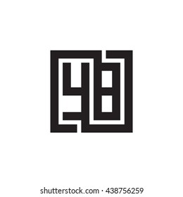 YB initial letters looping linked square monogram logo