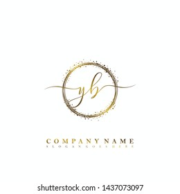 YB Initial luxury handwriting logo vector