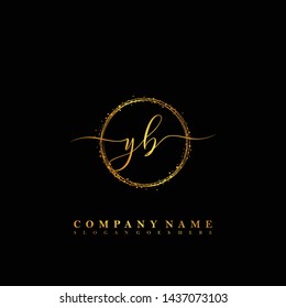YB Initial luxury handwriting logo vector