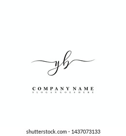 YB Initial luxury handwriting logo vector