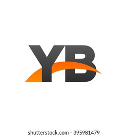 YB initial overlapping swoosh letter logo black orange