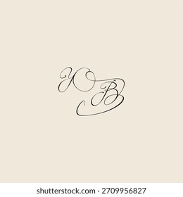 YB letter initial royal design minimalist style curve monogram elegant concept logo