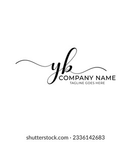 YB or yb letter mark abstract calligraphy vector logo design