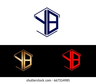 YB letters linked with hexagon shape logo
