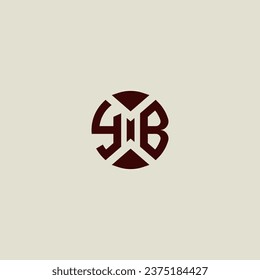 YB line geometric initial logo in high quality professional design that will print well across any print media