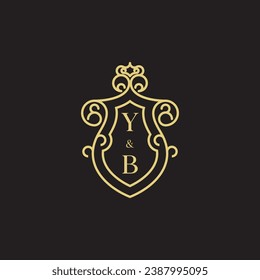 YB line vintage initial logo in high quality professional design that will print well across any print media