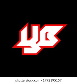 YB logo design, initial YB letter design with sci-fi style. YB logo for game, esport, Technology, Digital, Community or Business. Y B sport modern Italic alphabet font. Typography urban style fonts
