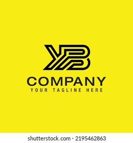 YB-Logo-Design YB-Anfangsbuchstaben-Design mit YB-Logo