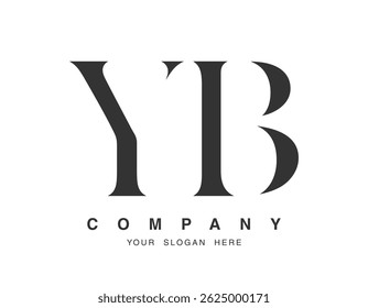 YB logo design. Initial letter y and b serif font style. Creative classic company name typography. Trendy logotype or identity. Vector illustration.