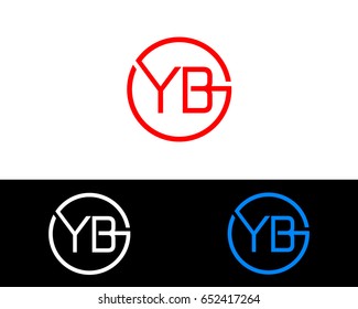 Yb Logo. Letter Design Vector with Red and Black Gold Silver Colors

