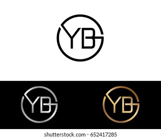 Yb Logo. Letter Design Vector with Red and Black Gold Silver Colors

