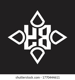 YB Logo monogram with four cone rounded by the shape design template