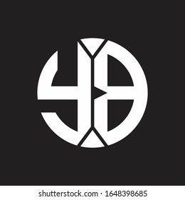 YB Logo monogram with piece circle ribbon style